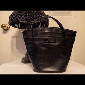 Vintage Black Top Handle Handbag